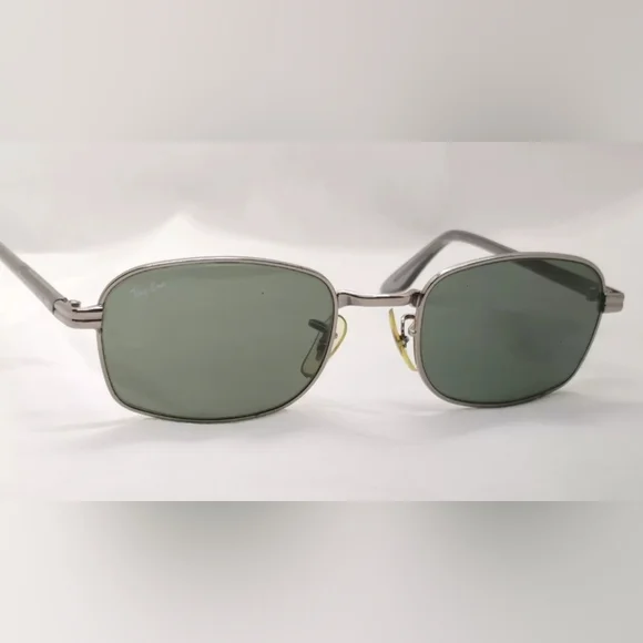 Vintage Ray-Ban W2189 Gunmetal/Gray Blend Rectangular Cross Walk Sunglasses - Picture 5 of 10